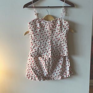 Zara flower tank and mini skirt set